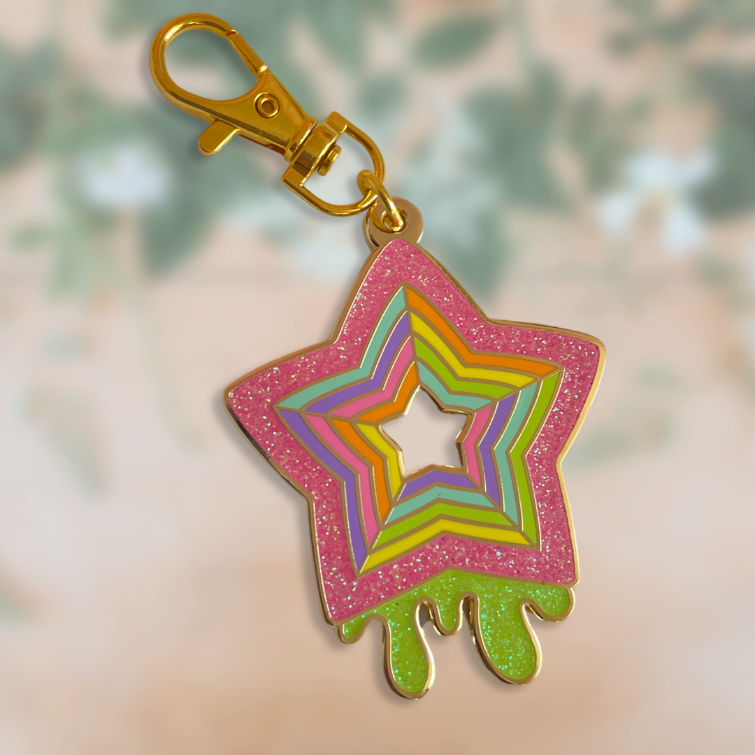 Limited Edition Rainbow Hard Enamel Gold Keychain