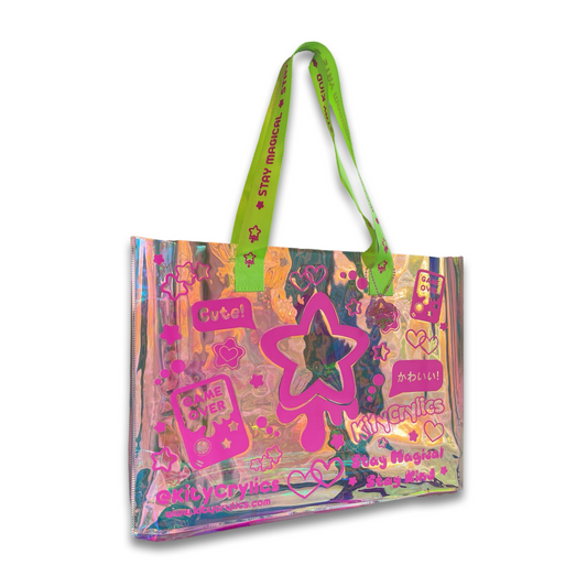 Kawaii Game Over Holographic Tote Bag