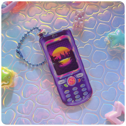 Nakia Skyline Vaporwave 3D Acrylic Keychain