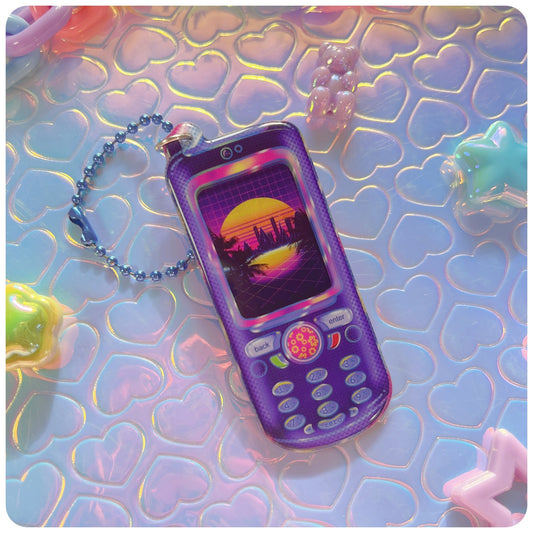 Nakia Skyline Vaporwave 3D Acrylic Keychain