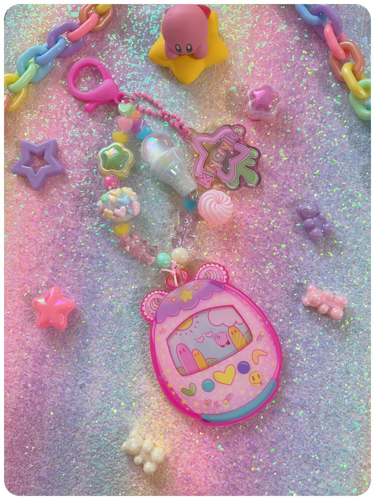 Kirby Dreamland Tamagotchi Inspired Bag charm