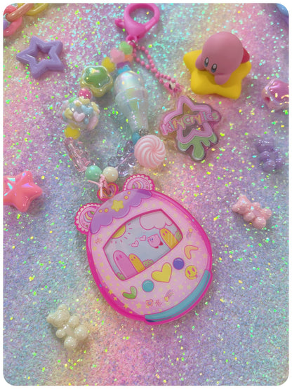 Kirby Dreamland Tamagotchi Inspired Bag charm