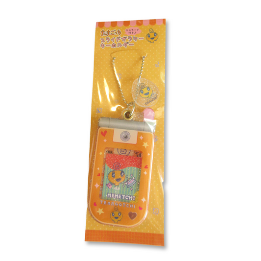 Tamagotchi Memetchi Glittery Flip Phone Photo Holder Acrylic Keychain