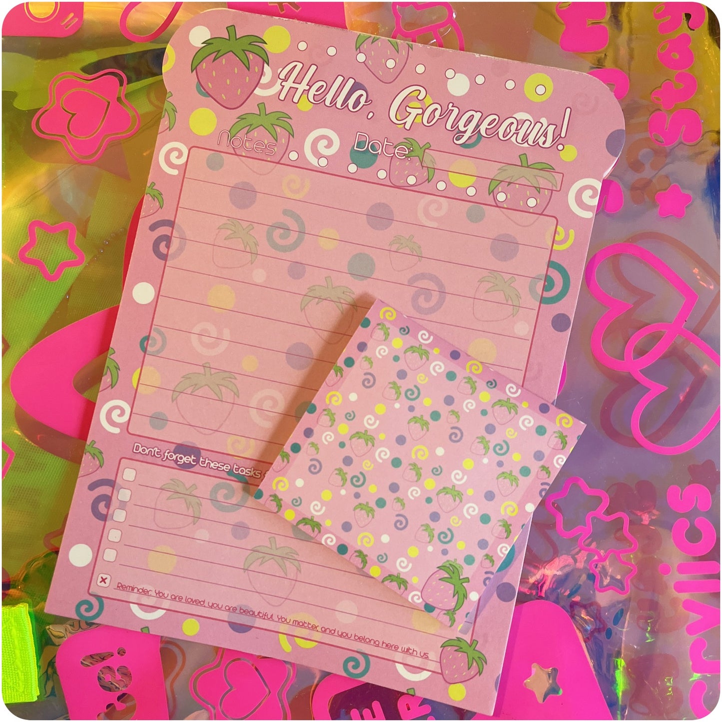 Hello, Gorgeous! Strawberry Memo Pad Set