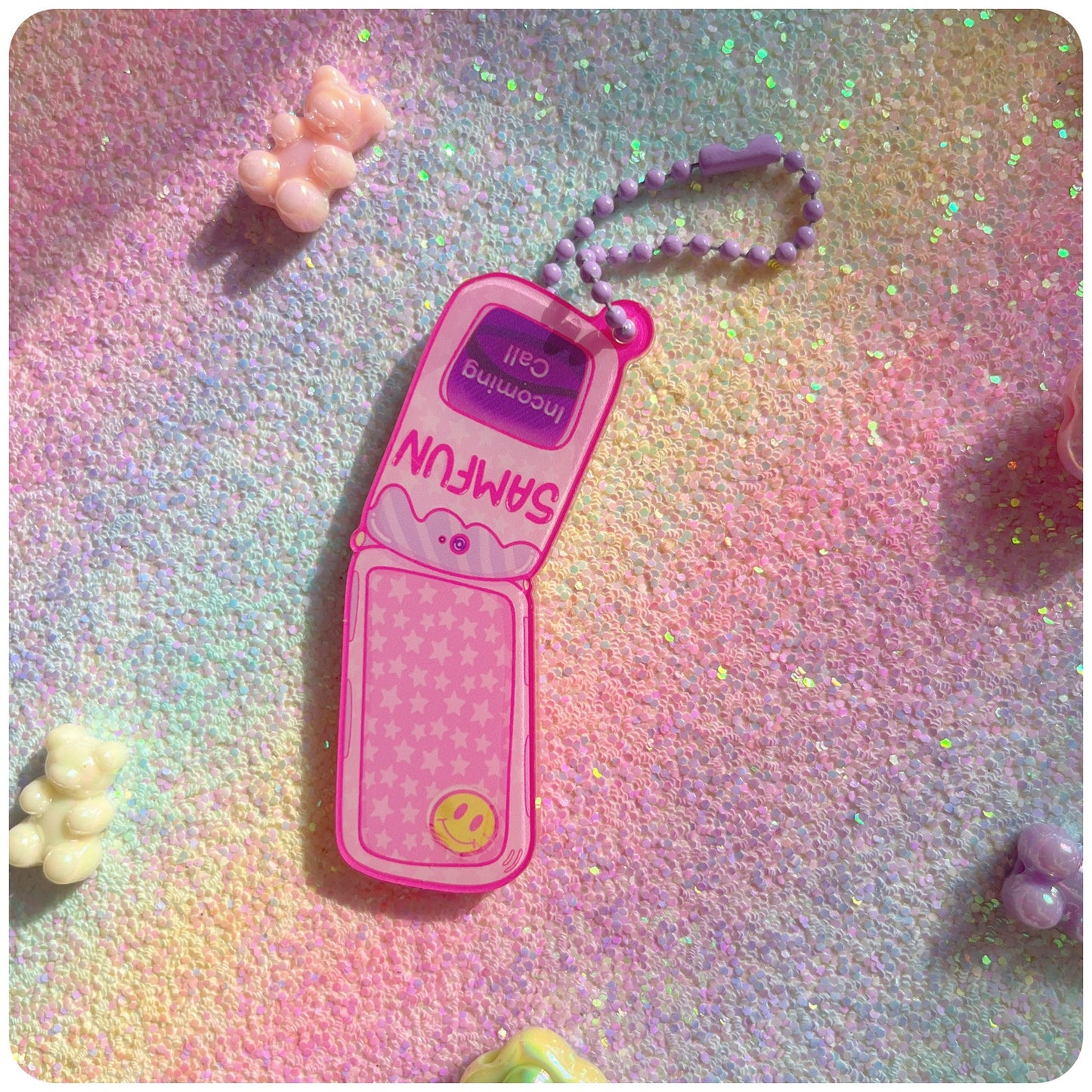 STFU Cellular Phone Kawaii 3D Acrylic Keychain