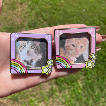 Mini Enamel Photo Frame Pin or Magnet